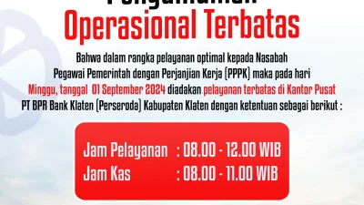 Pengumuman operasional terbatas pelayanan gaji PPPK
