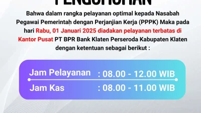 Pengumuman pelayanan terbatas dalam rangka pelayanan gaji kepada pegawai pemerintah dengan perjanjian kerja (PPPK)