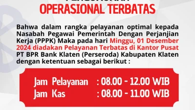 Pengumuman Jam Operasional Pelayanan Terbatas